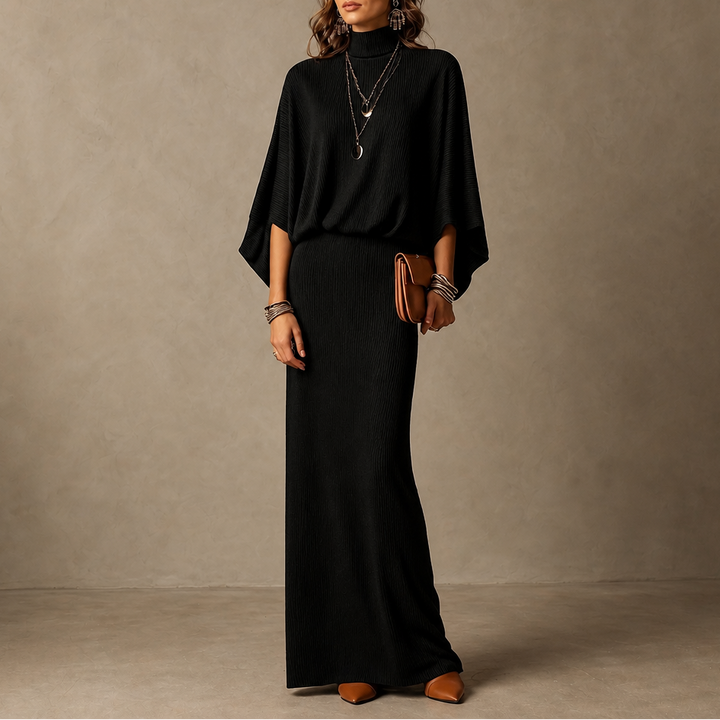 Wearbella – Set z bluzką z ärm nietoperza i długą spódnicą
