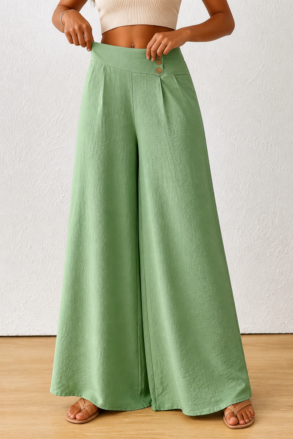 Draperie – Byxor z vida ben i hög midja