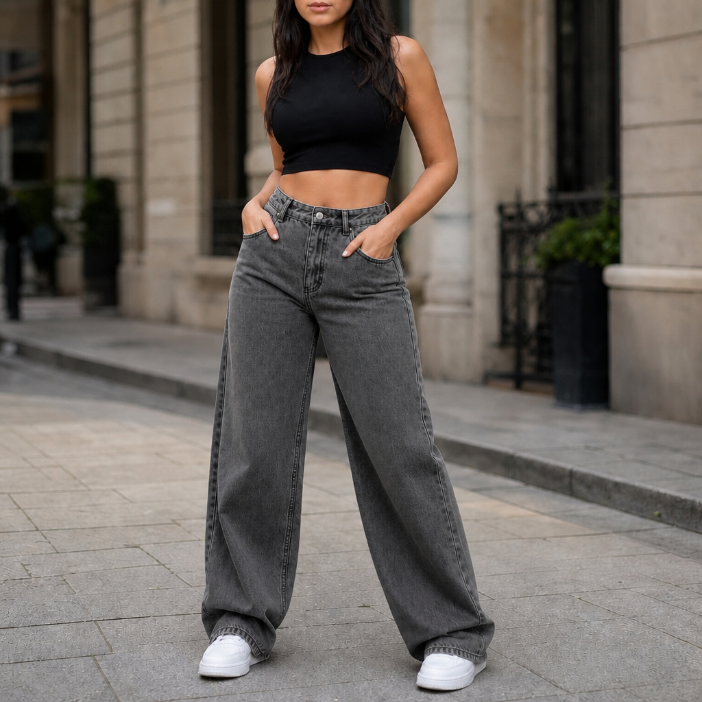 Vela Denim – Jeansy o hög stanie i prostych nogawkach