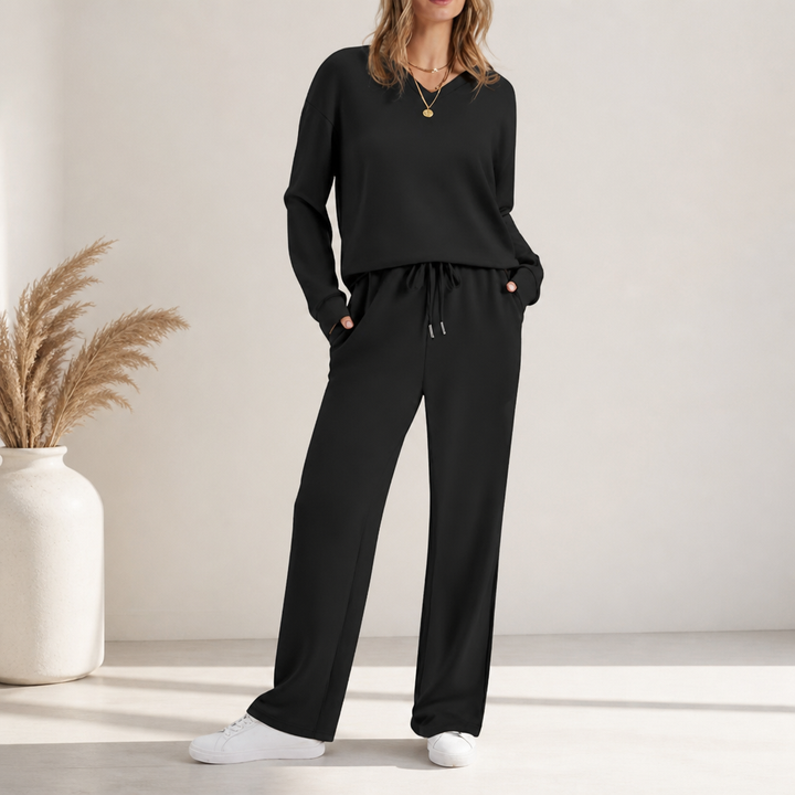 Draperie – Set dresowy z dzianiny z pionowymi szwami