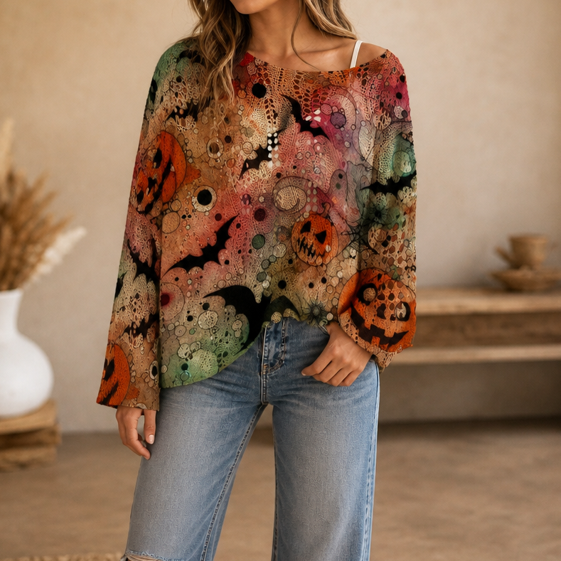 Amberknit – Tröja Dyniowy z Otworami w Szydełku
