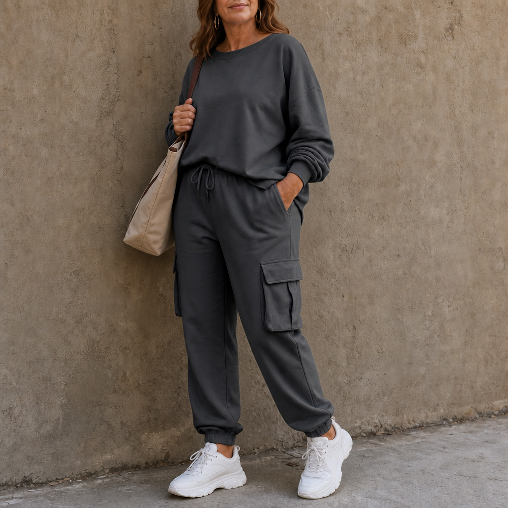 Wearbella – Set topu z okrągłym urringning i byxor cargo