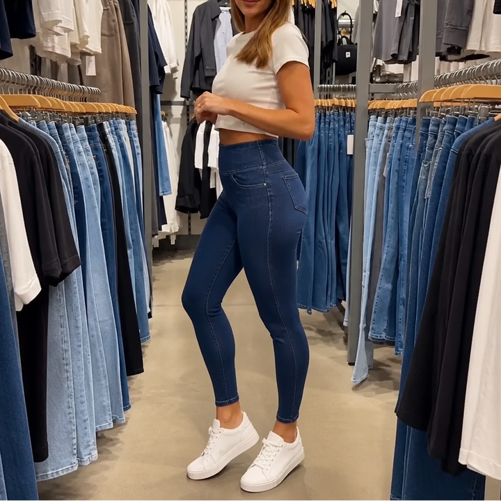 Wearbella – Jegginsy med hög midja w stilu dżinsowym
