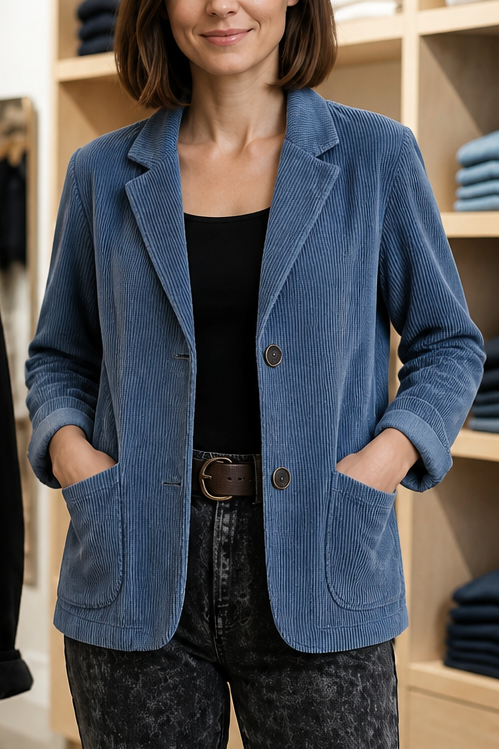 Wearbella – Kurtka o strukturalnych ramionach w stilu cienkiego sztruksu