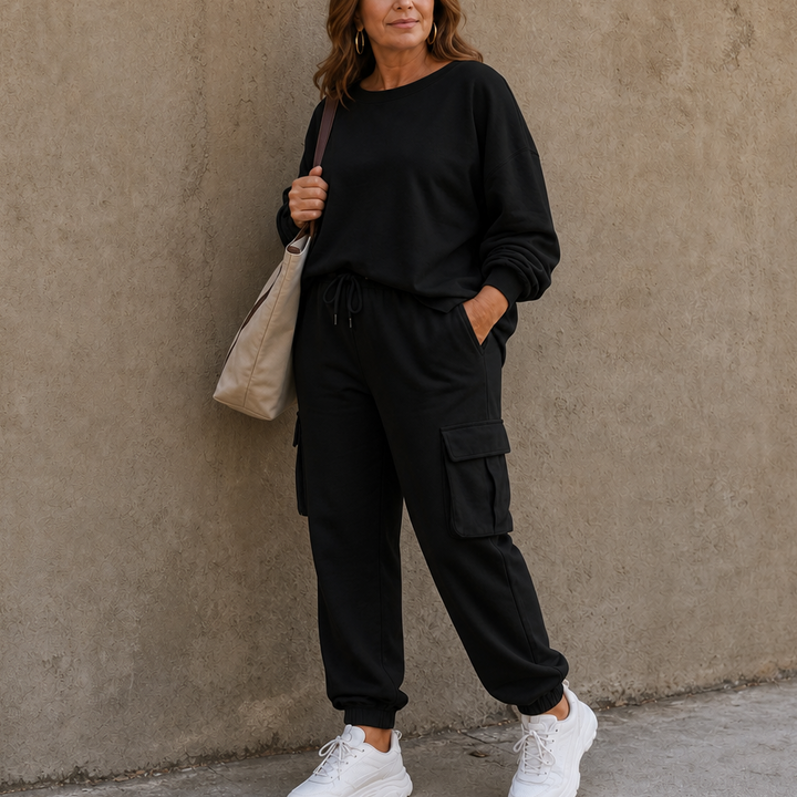 Wearbella – Set topu z okrągłym urringning i byxor cargo