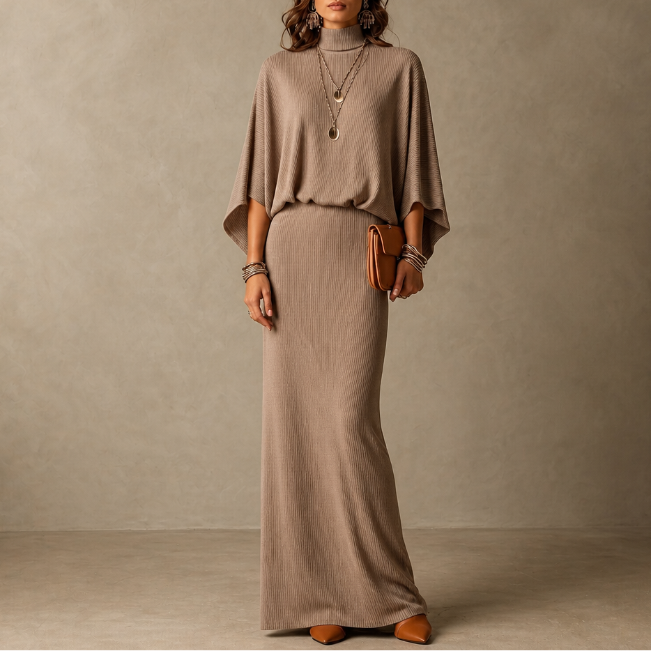 Wearbella – Set z bluzką z ärm nietoperza i długą spódnicą