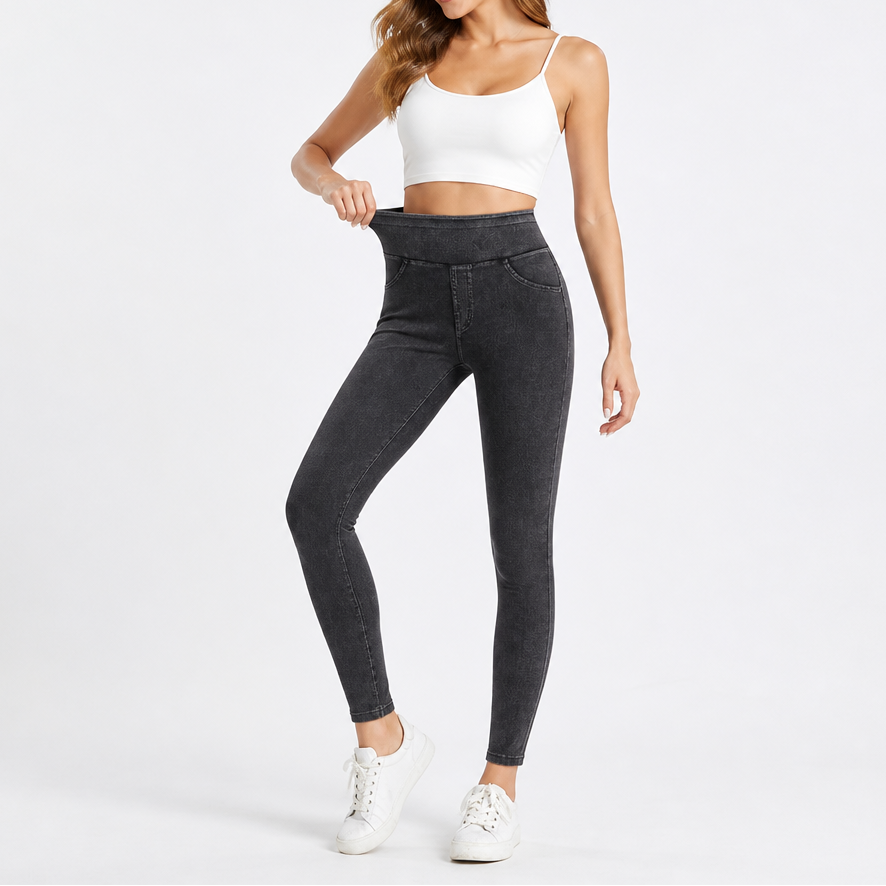 Wearbella – Jegginsy med hög midja w stilu dżinsowym