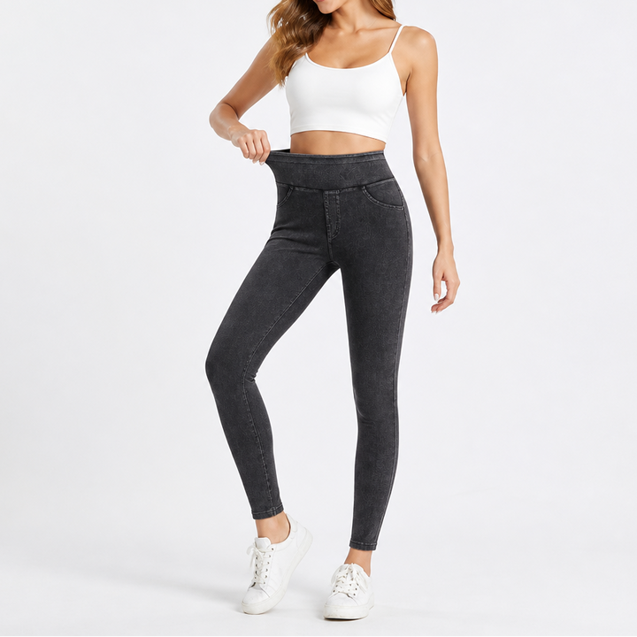 Wearbella – Jegginsy med hög midja w stilu dżinsowym