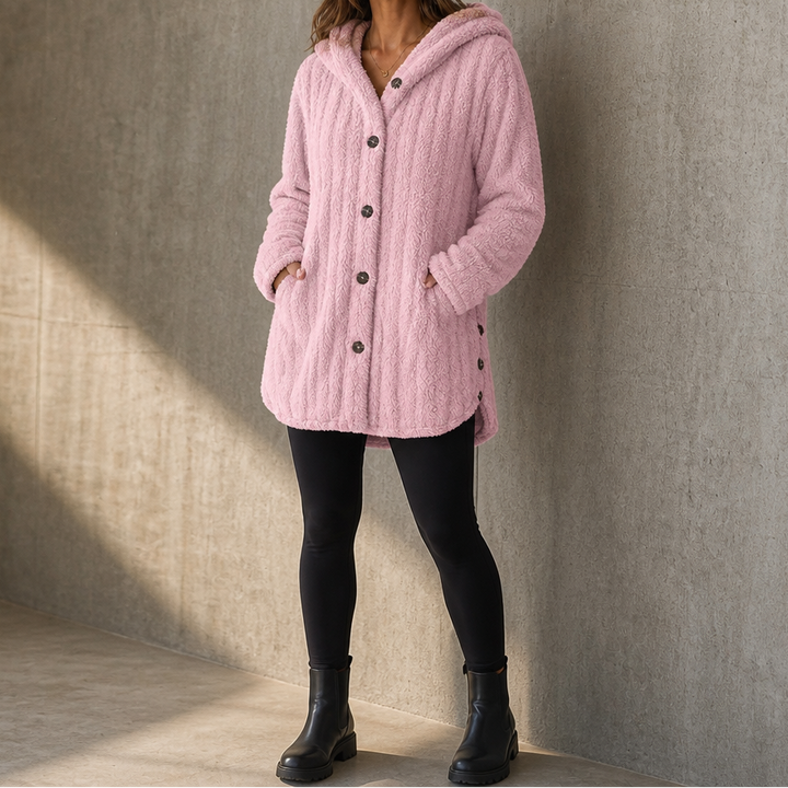 Wearbella – Kofta z kapturem i knappar, tjock splot