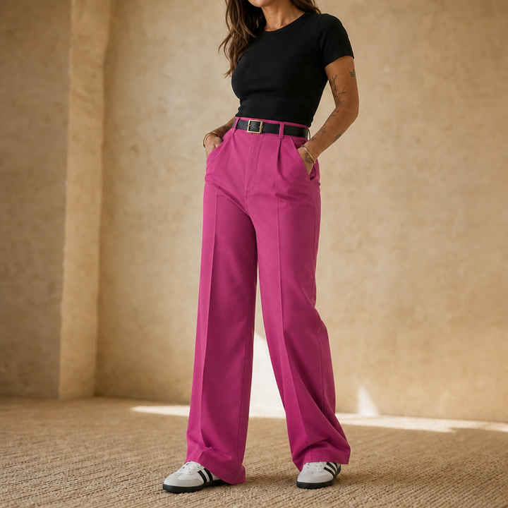 Wearbella – Byxor med hög midja i vida ben