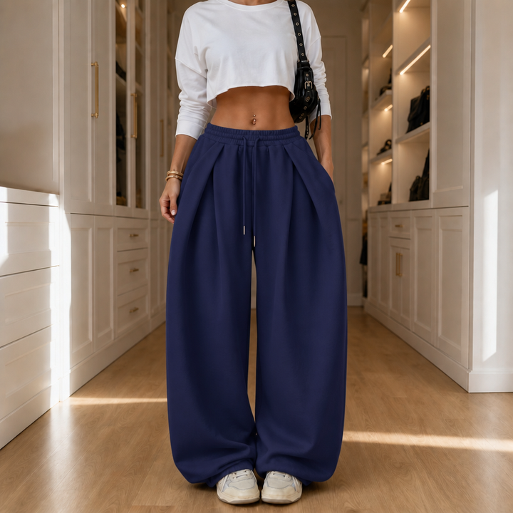 Wearbella – Byxor dresowe med hög midja i vida ben