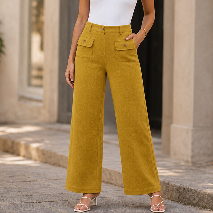 Wearbella – Byxor med hög midja i vida ben