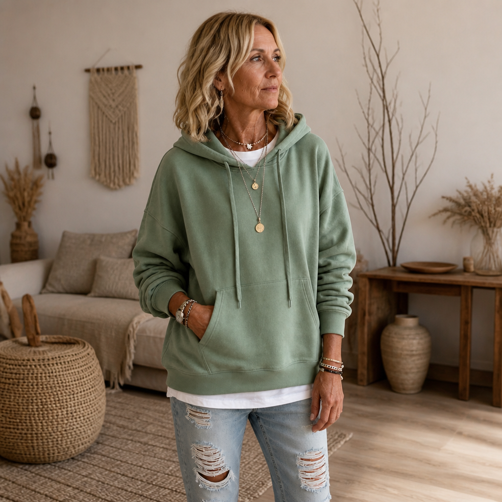 Wearbella – OverStorlekd Hoodie z Bawełny z Opadającymi Ramionami