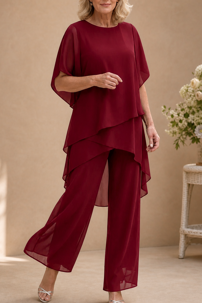 Wearbella – Set drapowanej asymetrycznej bluzki i byxor z vida ben