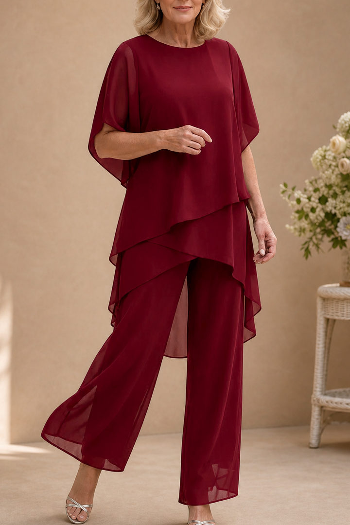 Wearbella – Set drapowanej asymetrycznej bluzki i byxor z vida ben