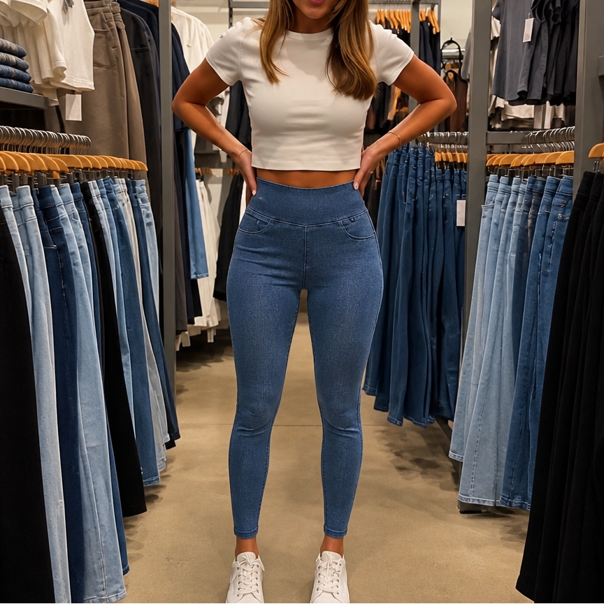 Wearbella – Jegginsy med hög midja w stilu dżinsowym