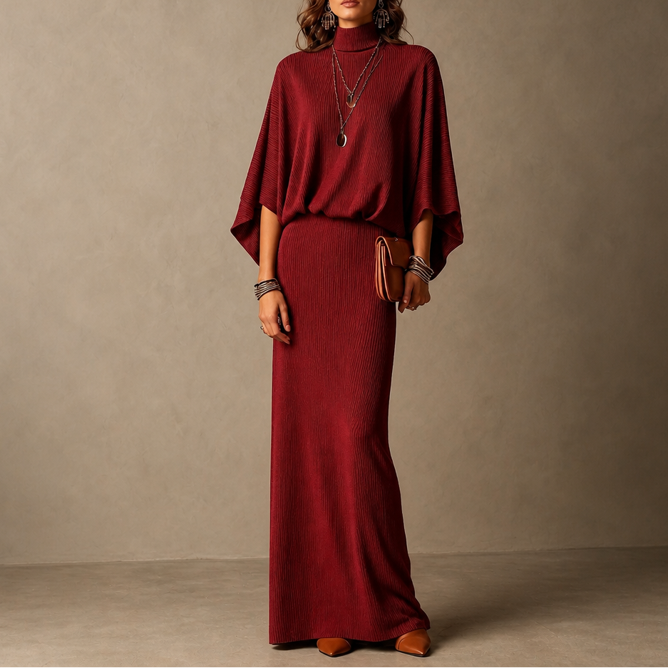 Wearbella – Set z bluzką z ärm nietoperza i długą spódnicą