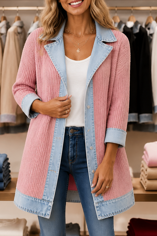 Wearbella – Kappa dzianinowy w stilu denimu