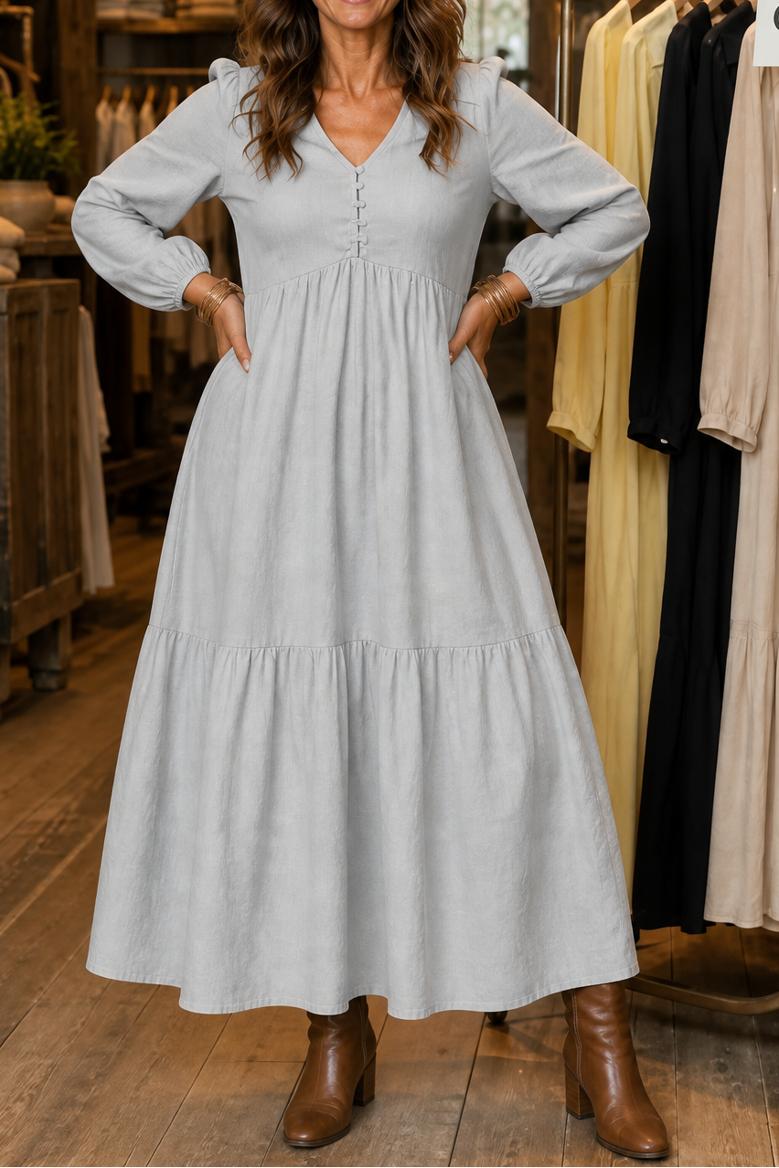 Wearbella – Lös klänning maxi z urringning w v-ringning