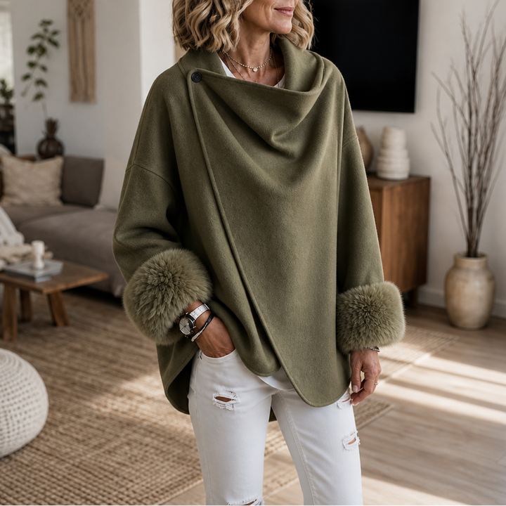 Wearbella – Kurtka asymetryczna z futrzanymi mankietami