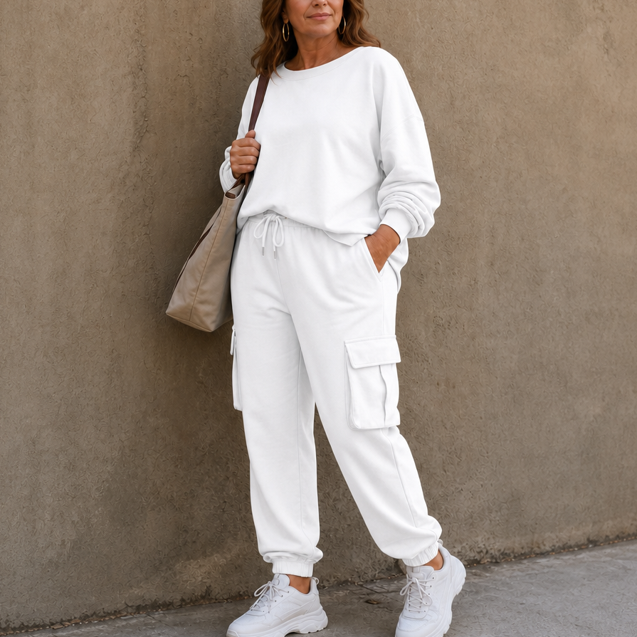 Wearbella – Set topu z okrągłym urringning i byxor cargo