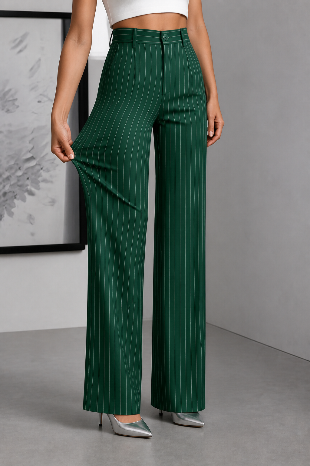 Longline – Byxor w band w stilu high-waist z vida ben