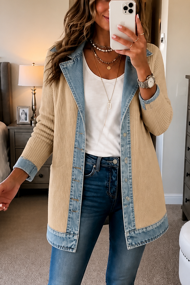 Wearbella – Kappa dzianinowy w stilu denimu