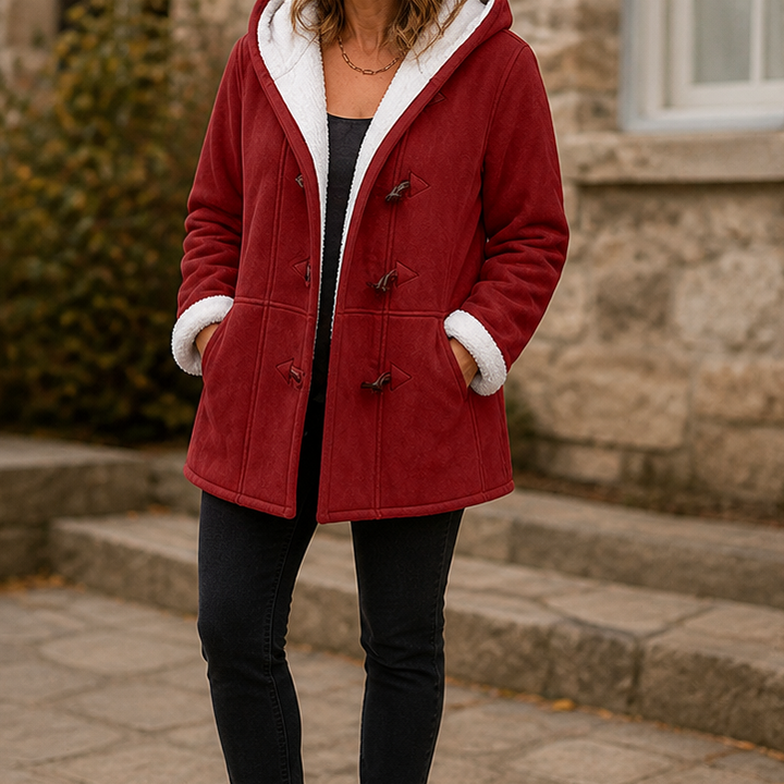 Plushbelle – Sztuczna kurtka vinter z kapturem