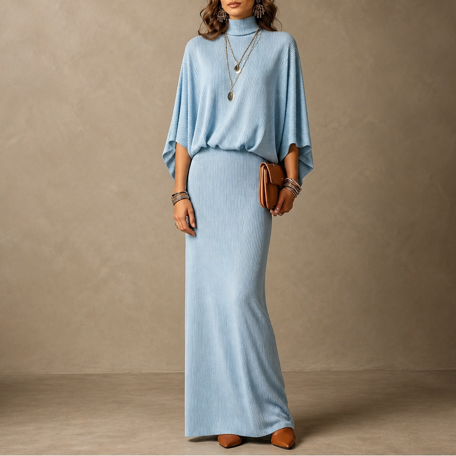 Wearbella – Set z bluzką z ärm nietoperza i długą spódnicą
