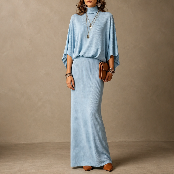 Wearbella – Set z bluzką z ärm nietoperza i długą spódnicą