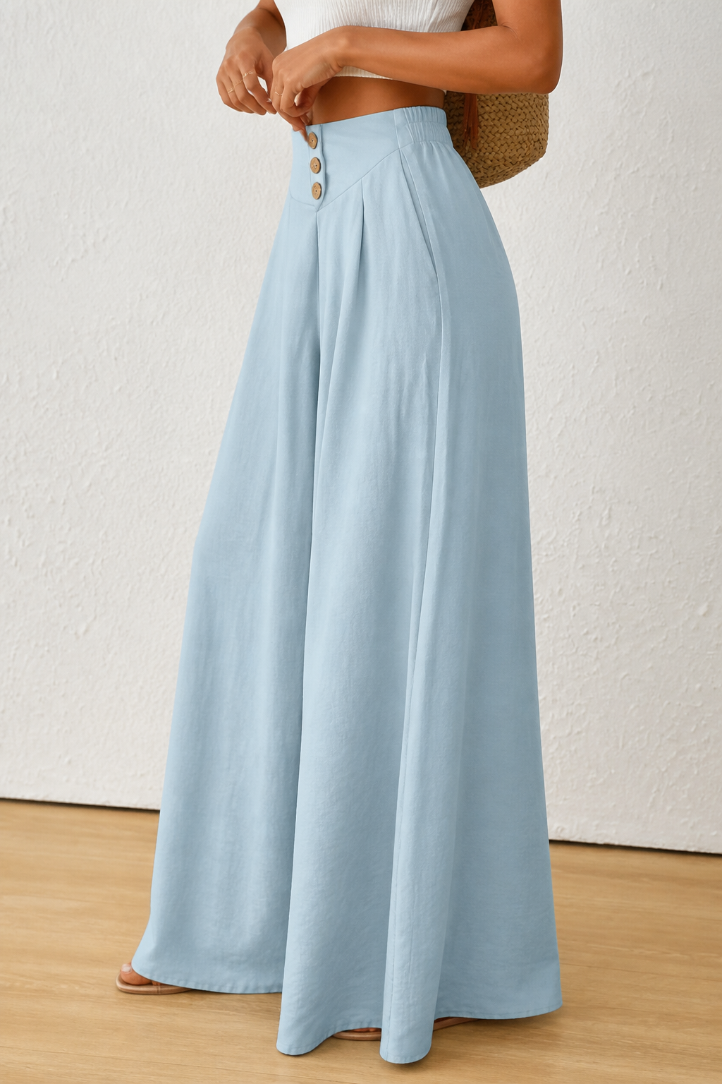 Draperie – Byxor z vida ben i hög midja