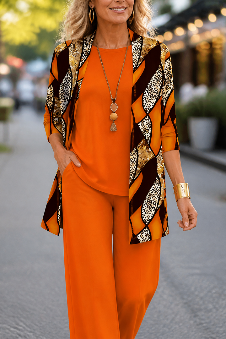 Wearbella – Set z nadrukiem: blus, kurtka i byxor
