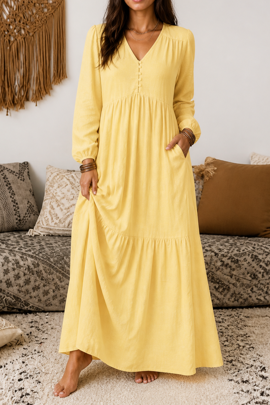 Wearbella – Lös klänning maxi z urringning w v-ringning