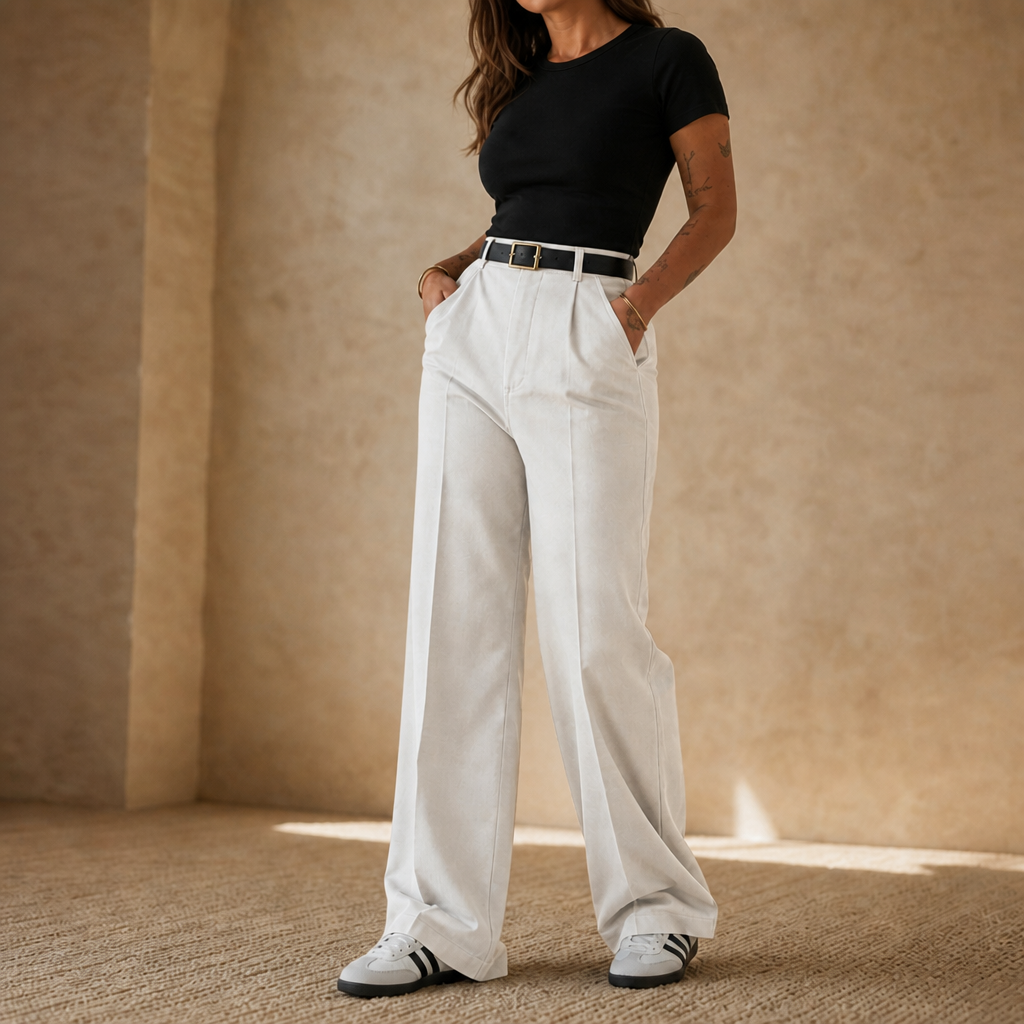 Wearbella – Byxor med hög midja i vida ben